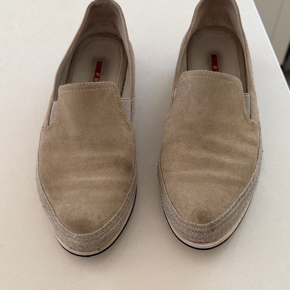 Prada Women's Beige Suede Loafers - Picture 4 of 4